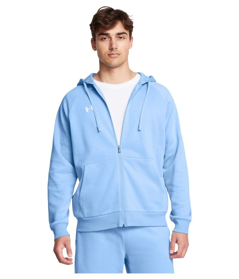 アンダーアーマー メンズ アウター パーカー・スウェット フリース Under Armourival Fleece Full Zip Hoodie Horizon BlueWhite ホワイト