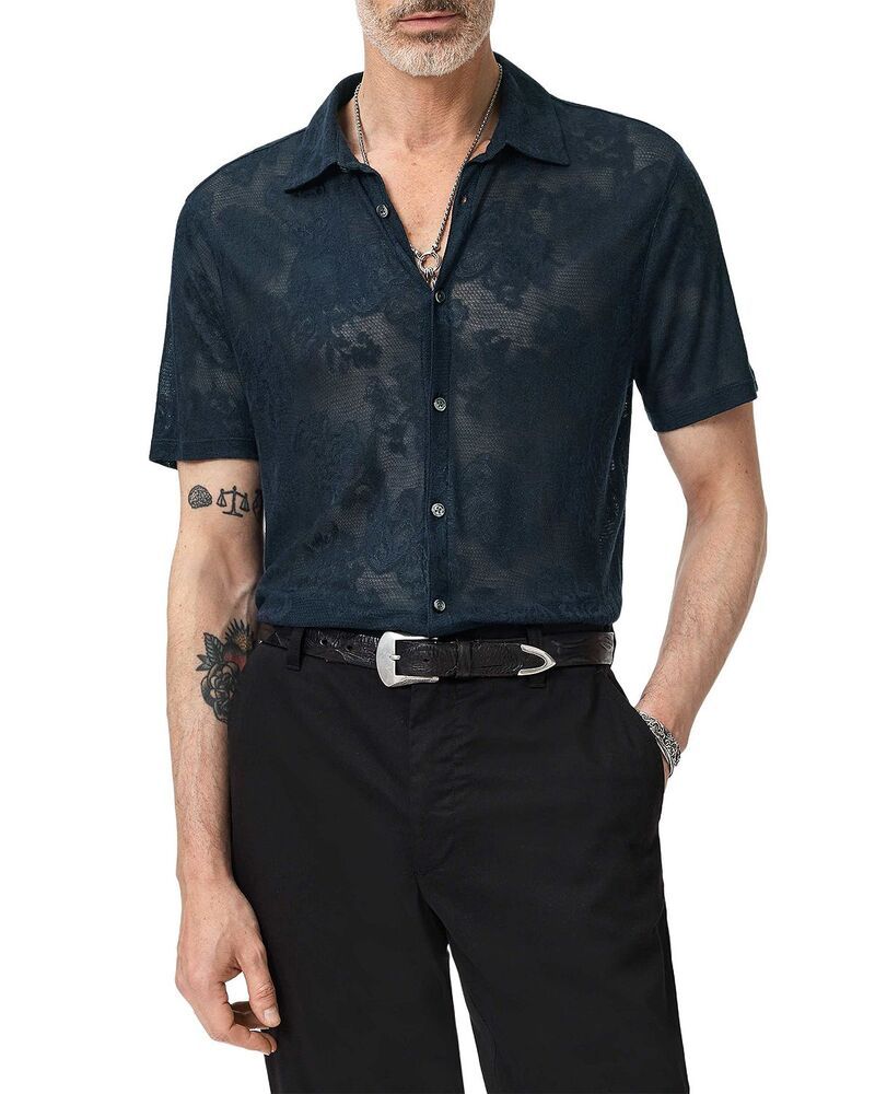 ジョンバルベイトス メンズ トップス シャツ John Varvatos Biaggio Short Sleeve Shirt Deep Blue ブルー