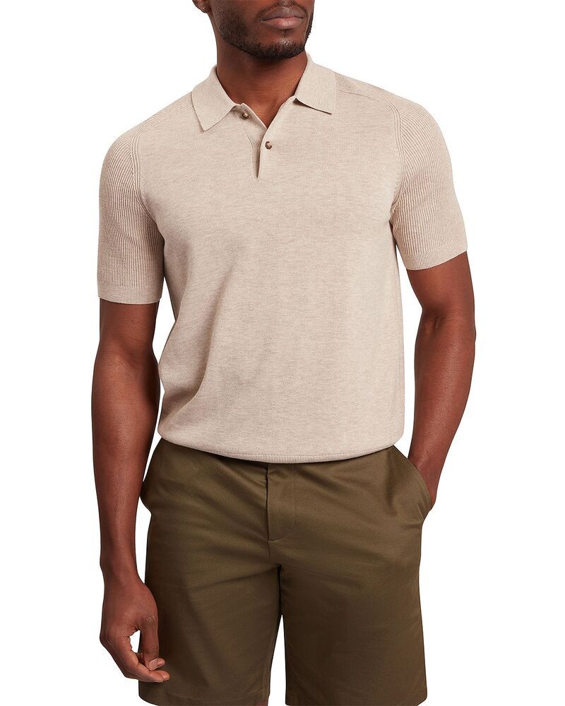 テッドベーカー メンズ トップス ポロシャツ リブ Ted Baker Otiso Ribbed Raglan Sleeve Polo Taupe トープ