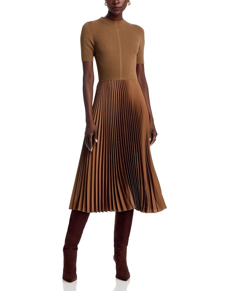 ボス レディース ボトムスカート プリーツ BOSS Fadrid Pleated Skirt Dress Teak