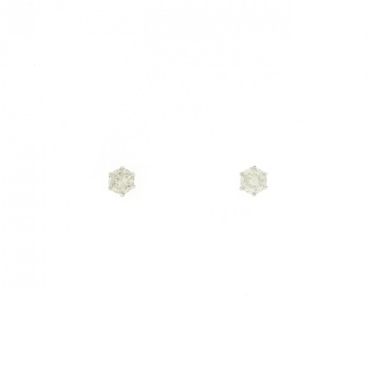 PT900 ソリティア ダイヤモンド ピアス 0.2CT