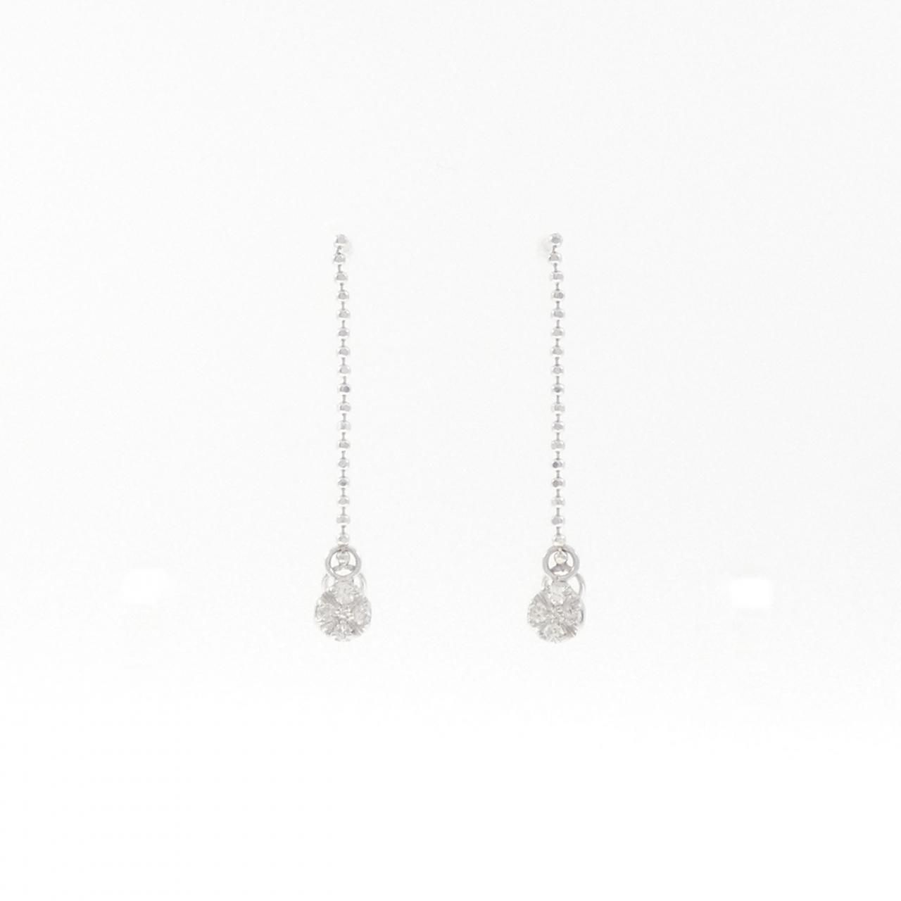 K14WG ダイヤモンド ピアス 0.08CT