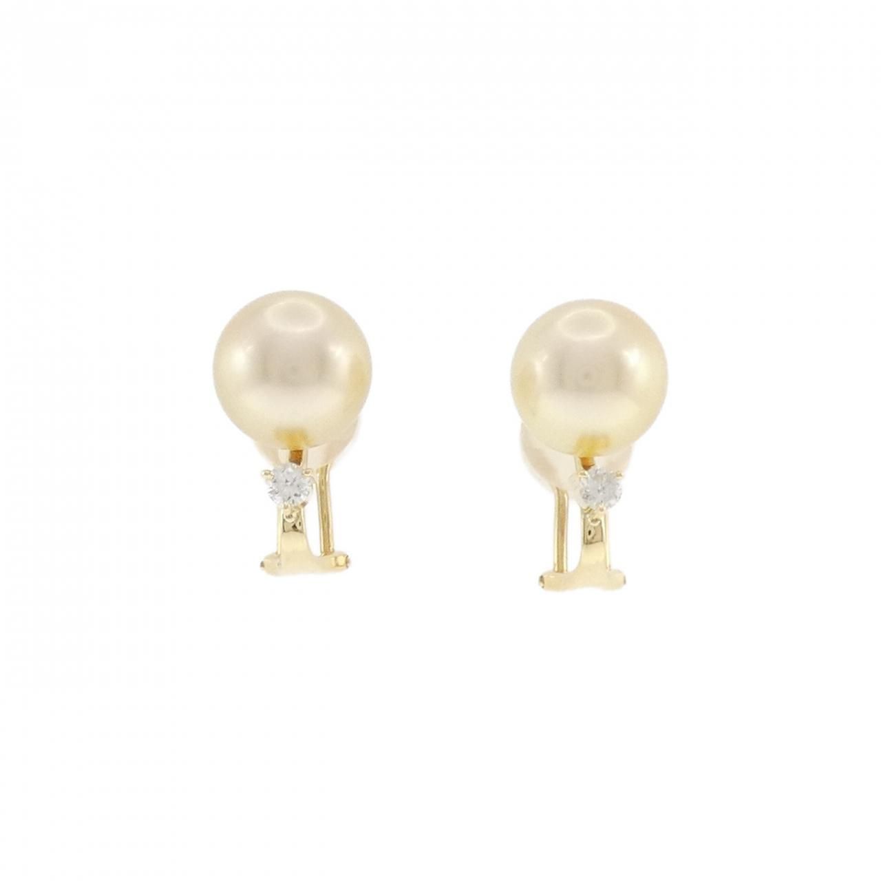 K18YG 白蝶パール ピアス 11.1mm
