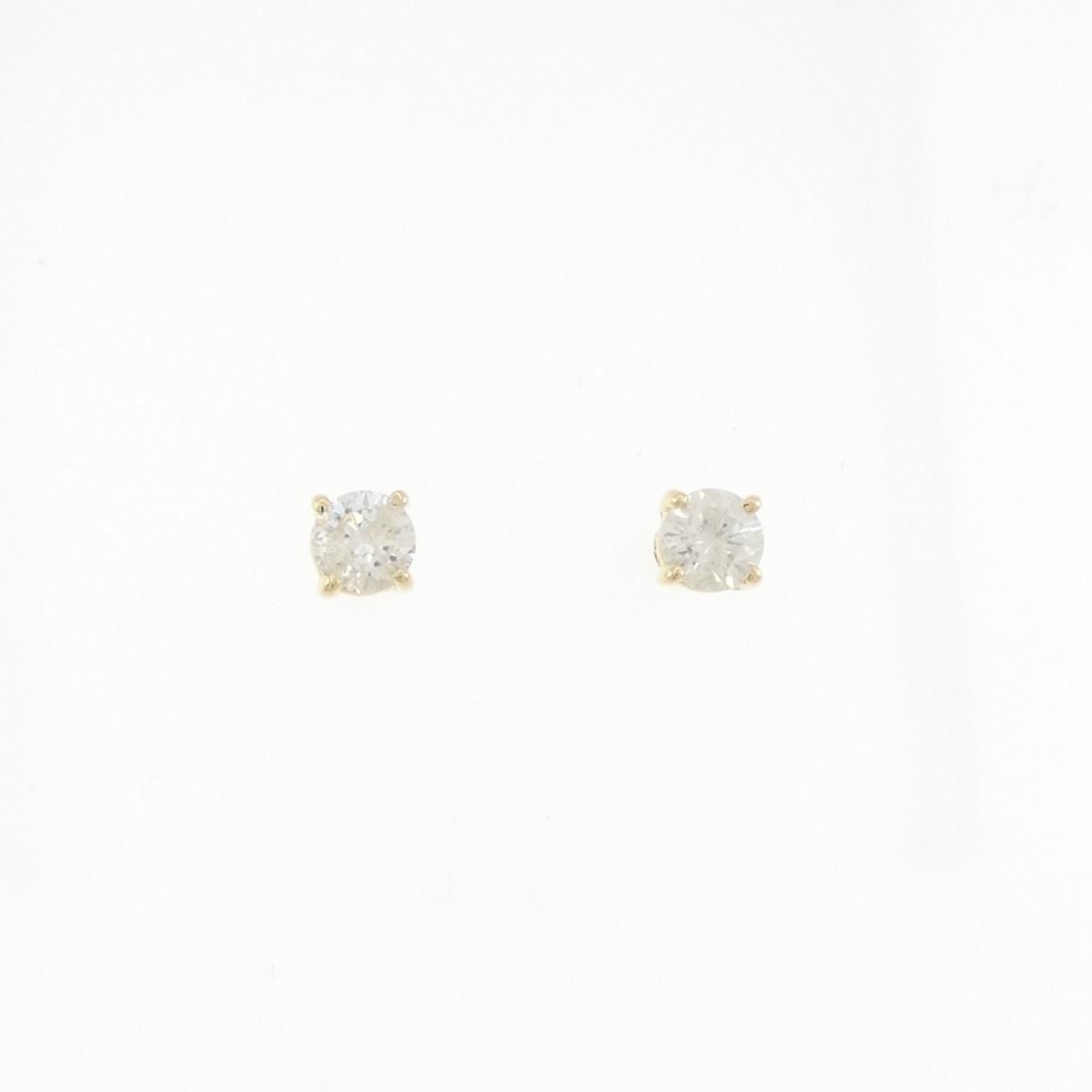 K18YG ソリティア ダイヤモンド ピアス 0.66CT