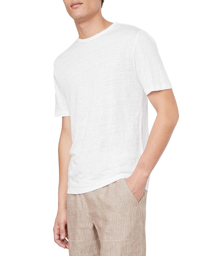 ヴィンス メンズ トップス Tシャツ クルーネック リネン Vince Linen Short Sleeve Crewneck Tee Optic White ホワイト