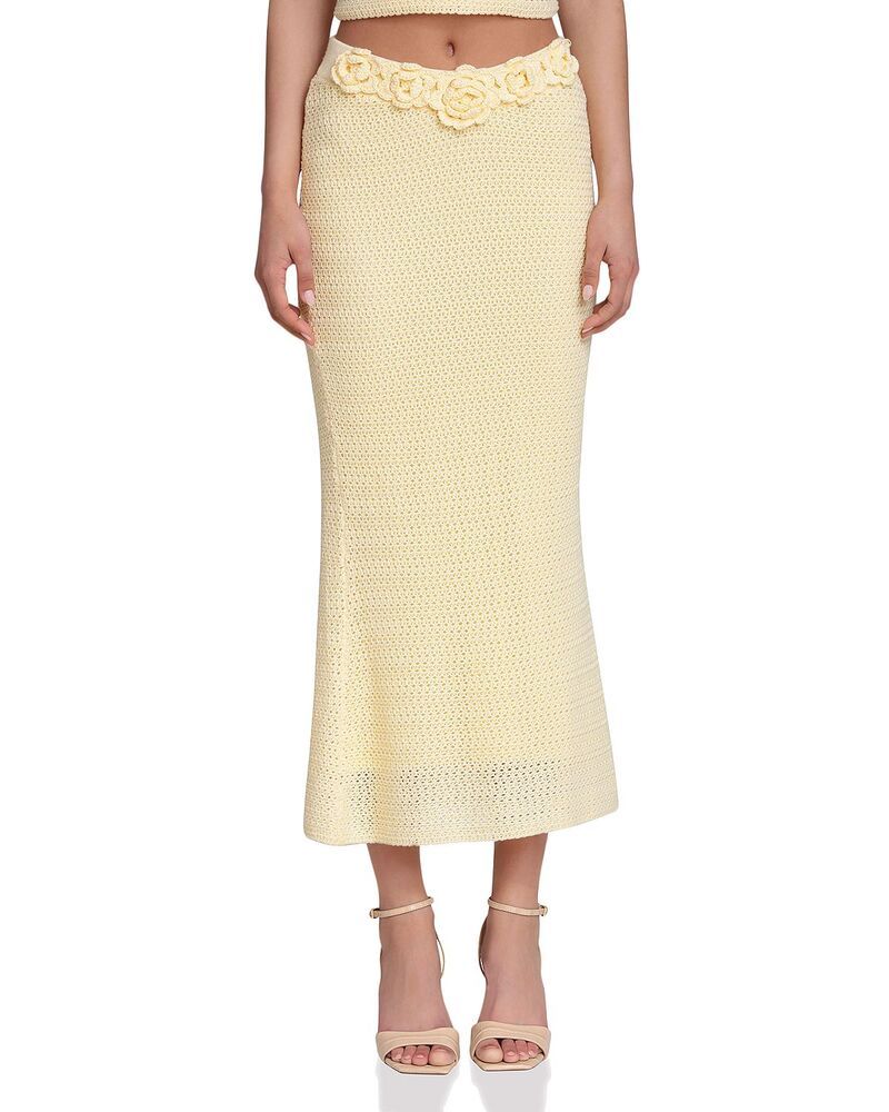 アヴェックレフィーユ レディース ボトムスカート ミディ Avec Les Filles Crochet Midi Skirt Butter