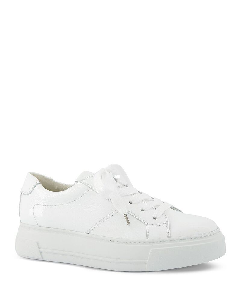 ポール・グリーン レディース シューズ スニーカー プラットフォーム Paul Green Womens Dumont Platform Sneakers White Crinkled Patent