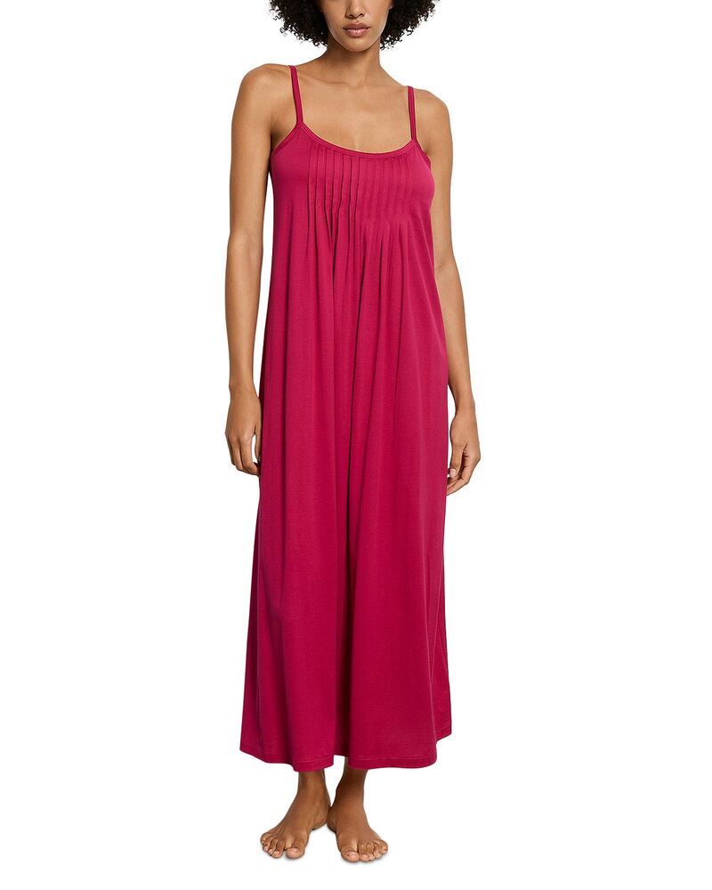 ハンロ レディース アンダーウェア ナイトウェア プリーツ Hanro Juliet Pleated Long Spaghetti Gown Light Sangria