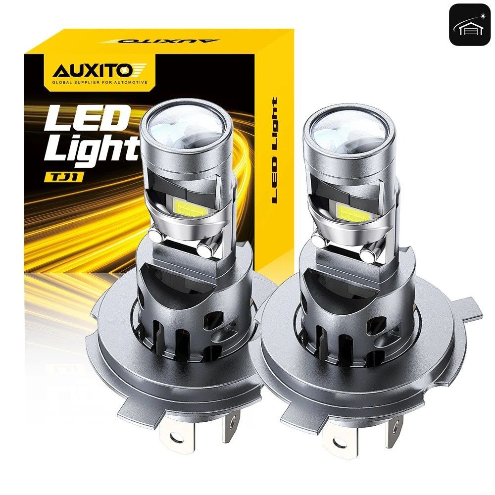 2個入り 20000LM 80W ターボ H4 LEDランプ レンズ付き 9003 ハイ/ロービーム プロジェクターヘッドライト スポットライト 12V ホワイト