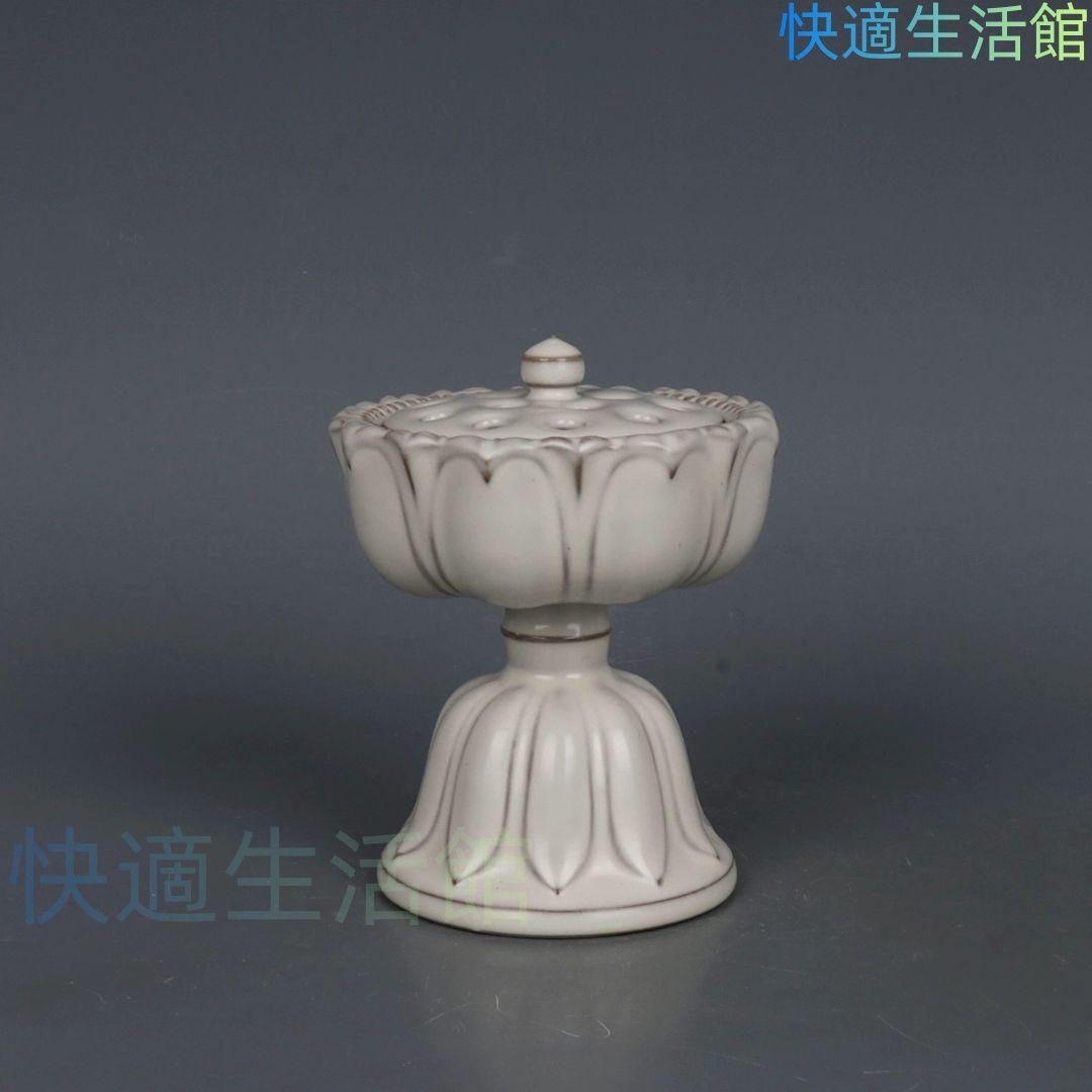 人気 新品 人気 新品 宋汝窯月牙白釉蓮華薫香炉 香道具景徳鎮 陶磁器 装飾品 現代工芸品 美術品 置物 gyp622