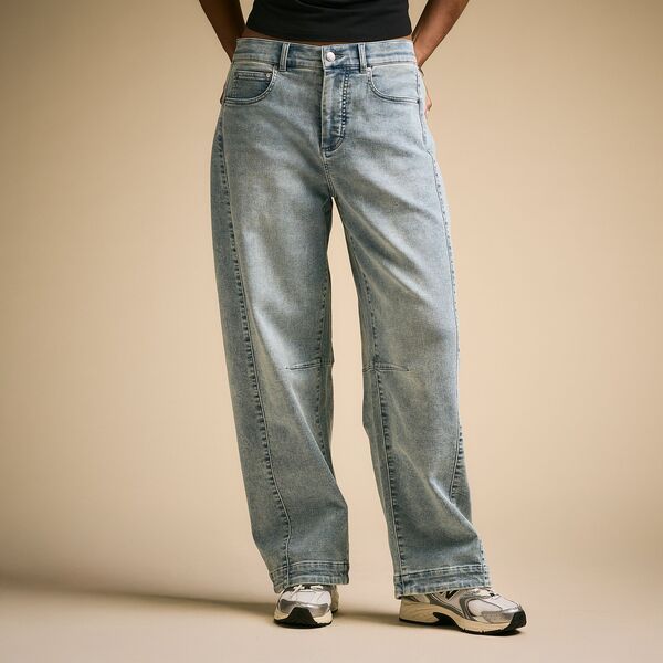 キャリー レディース ボトムス カジュアルパンツ デニム CALIA Womens Effortless Denim Barrel Pant Light Wash Indigo インディゴ
