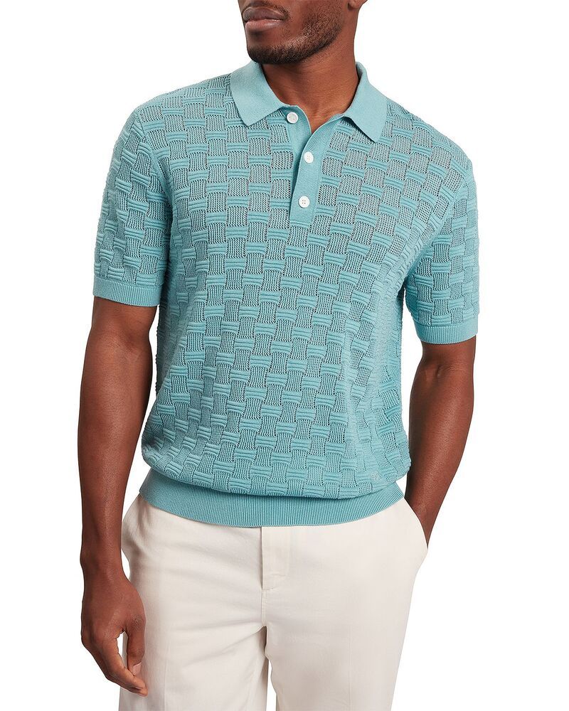 テッドベーカー メンズ トップス ポロシャツ Ted Baker Watters Textured Polo Shirturquoise ターコイズ