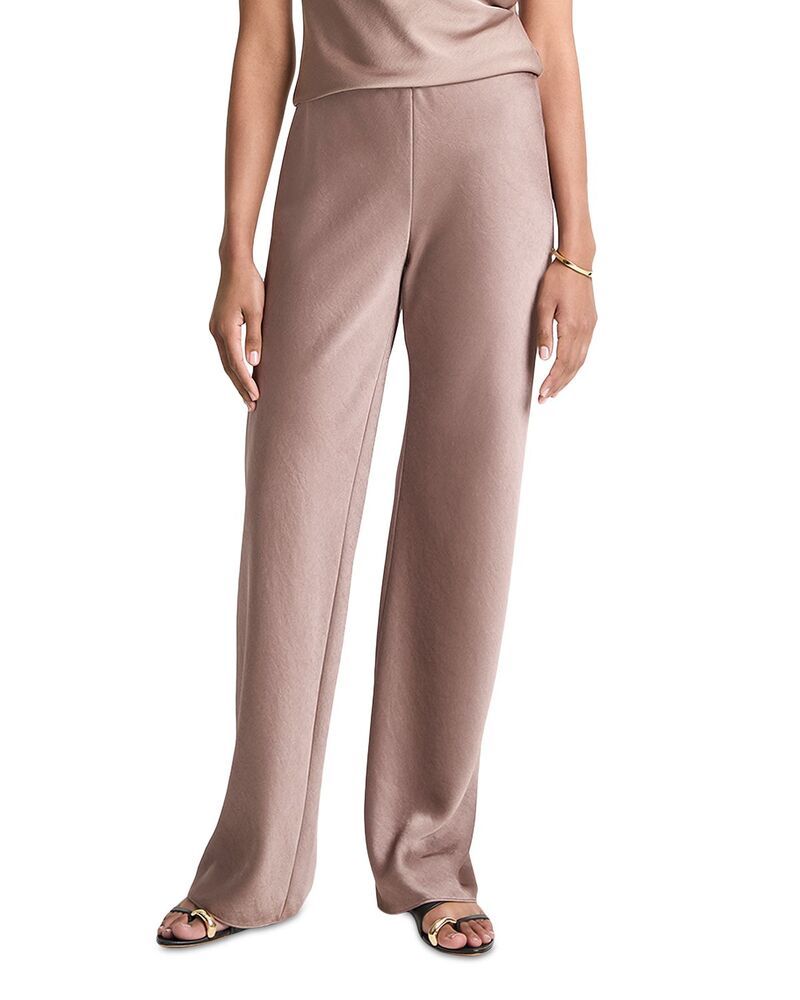 ヴィンス レディース ボトムス カジュアルパンツ ハイウエスト サテン Vince Colette High Waist Fluid Satin Bias Pants Mauve Lila
