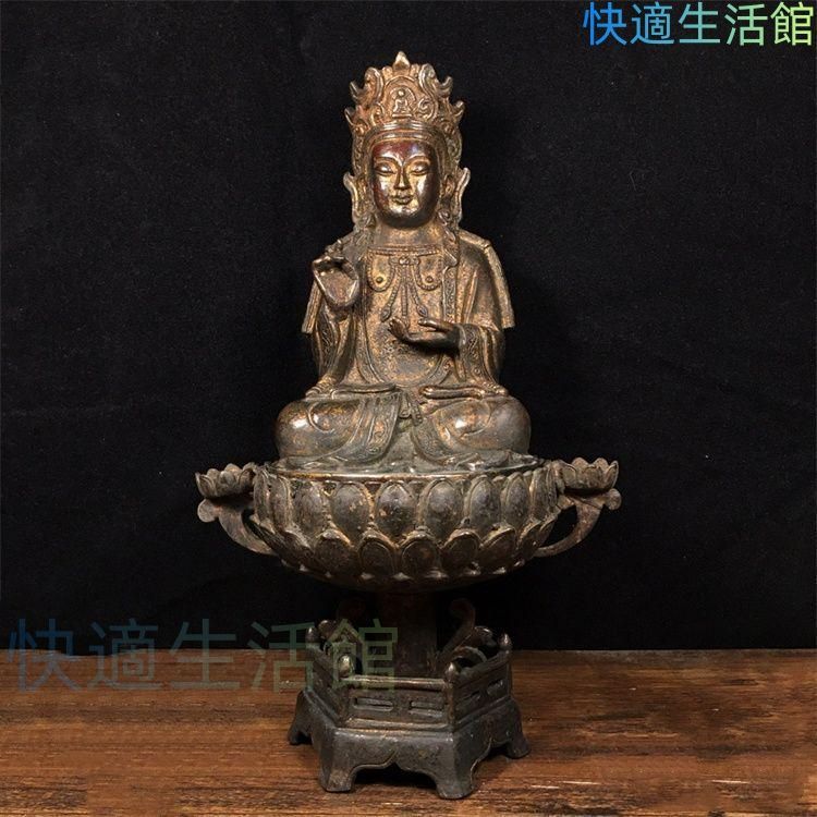 人気 新品 人気 新品 仏教美術 仏像 坐蓮観音菩薩仏像 銅製 銅器 工芸品 置物 gyp622