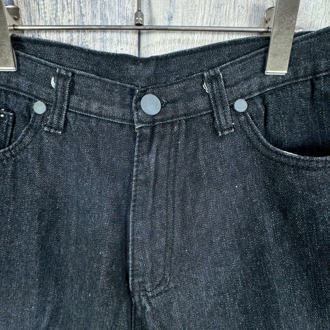 TAPOUT ドクロ 髑髏 スカル 刺繍 y2k バギー ブラック ジーンズ デニム