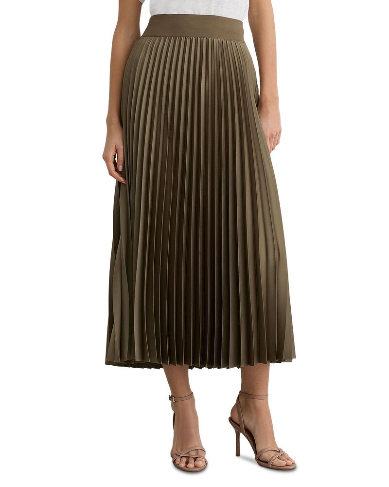 レイス レディース ボトムスカート プチ プリーツ REISS Petite Seren Pleated Skirt Khaki Green グリーン