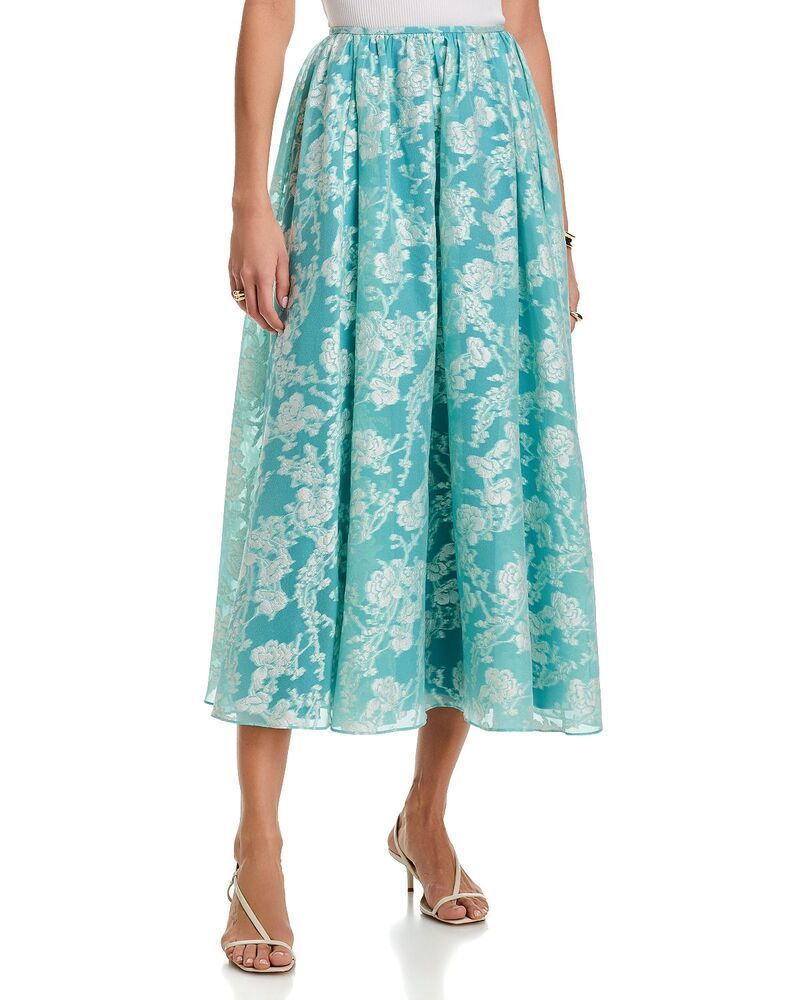 サンク セプト レディース ボトムスカート Cinq Sept Organza Jacquard Ruth Skirt Blue LichenWhite ホワイト