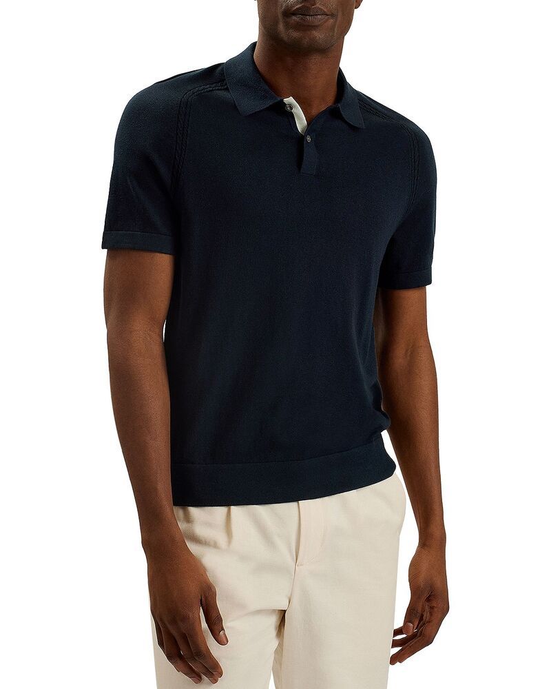 テッドベーカー メンズ トップス ポロシャツ Ted Baker Peltz Short Sleeve Polo Shirt Navy ネイビー