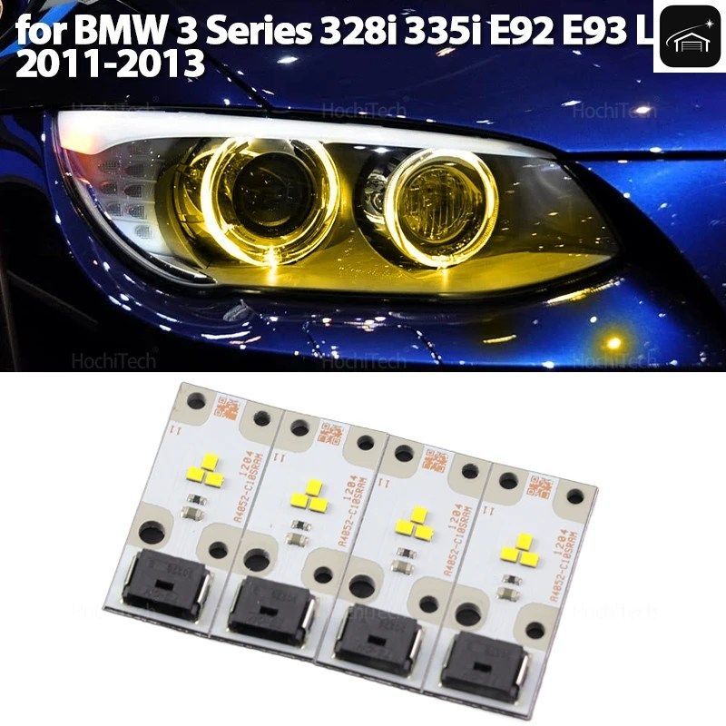 BMW 3シリーズ 328i 335i E92 E93 LCI 2011-2013用 車のフロントヘッドライト イエローLEDインサートダイオードボード エンジェルアイライ