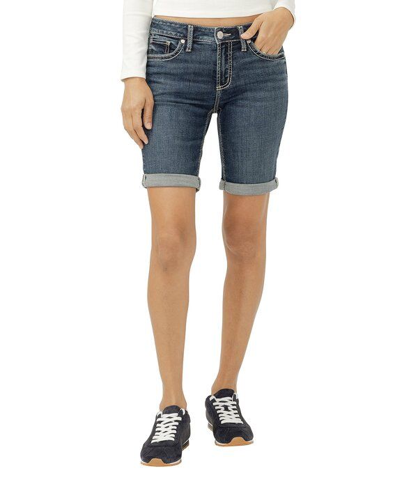 シルバー ジーンズ レディース ボトムス ハーフパンツ・ショーツ ショートパンツ Silver Jeans Co Suki Mid Rise Luxe Stretch Bermuda Shorts F