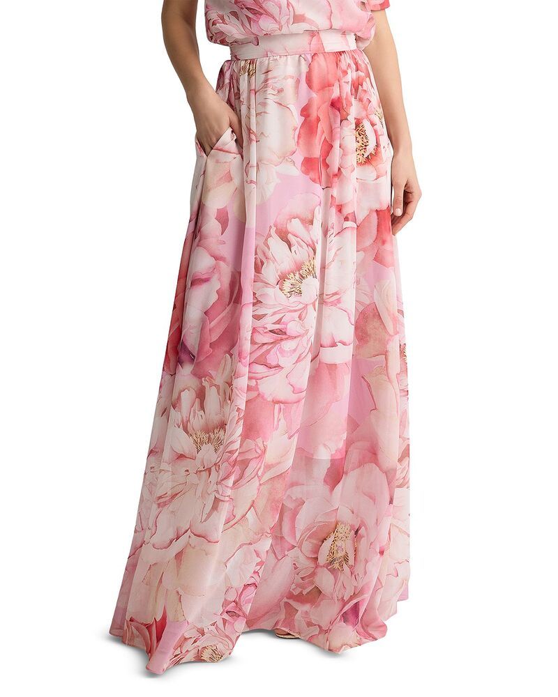 セントジョン レディース ボトムスカート ジョーゼット St John Georgette Skirt Soft Peony Multi マルチカラー