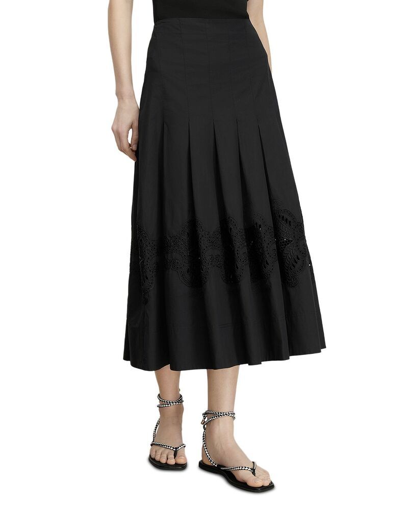ヴェロニカ ベアード レディース ボトムスカート ミディ Veronica Beard Fynnleyelet Midi Skirt Black ブラック