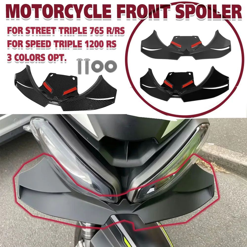 FRONT SPOILER STREET TRIPLE 765 R/RS 1200 RS FRONT LOWER LIP WIND WING AERODYNAMICS FAIRING WINGLETS MOTORCYCLE