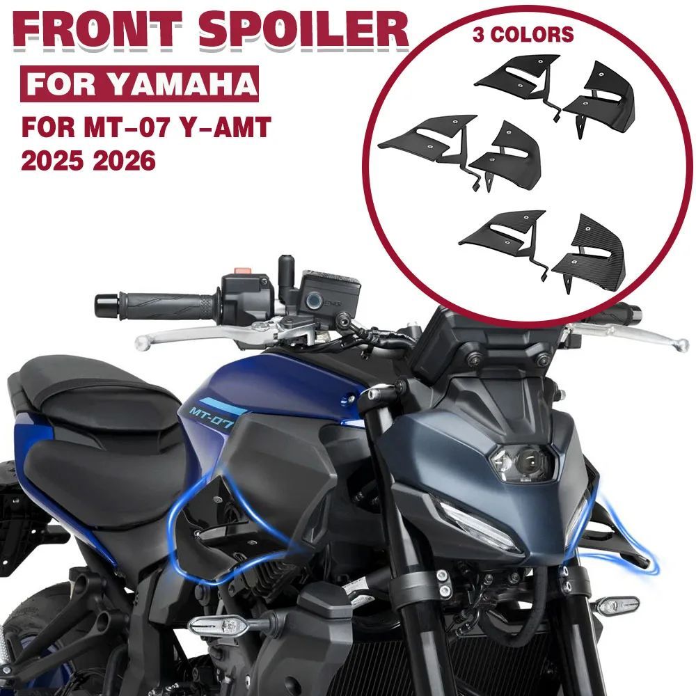 SIDE DOWNFORCE SPOILER FAIRING WINGLET YAMAHA MT-07 Y-AMT MT07 2025 2026 MOTORCYCLE NAKED FRONT AERODYNAMIC WIND WING