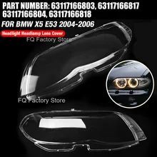 PAIR FRONT HEADLIGHT LENS COVER BMW X5 E53 2004 2005 2006 CLEAR HEADLAMP COVER TRANSPARENT LAMPE