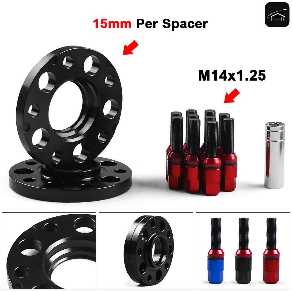15mm 72.56mm 5x120mm ハブセントリックホイールスペーサー M14x1.25 テーパーボルト BMW Fシリーズ F10 F12 F13 F01 F02 F30