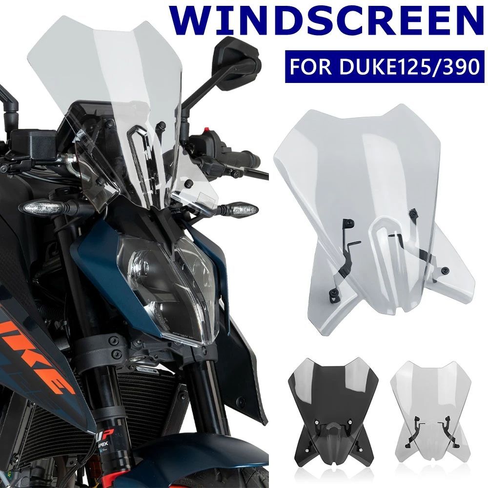 MOTORCYCLE WINDSHIELD WINDSCREEN KTM 125 390 DUKE 2024 2025 AIR WIND VISOR DEFLECTOR SCREEN FAIRING COVER DUKE125 DUKE390