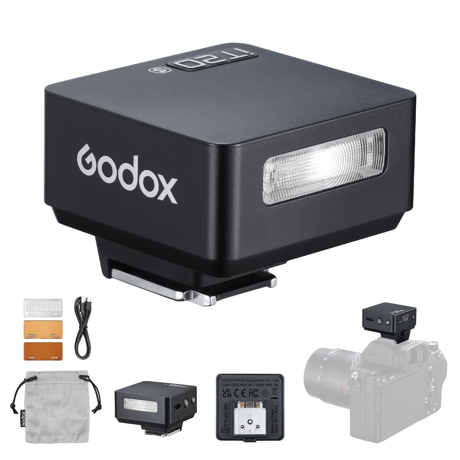 新品 Godox iT20F オンカメラフラッシュ Fuji用フラッシュ コンパクトながら高性能 フル発光700回 リサイクルタイム1.5s TTL自動発光とMマニュアル発光 わずか45gの軽量設計 富士カメラに対応 ブラック (ブラック) 8,450円