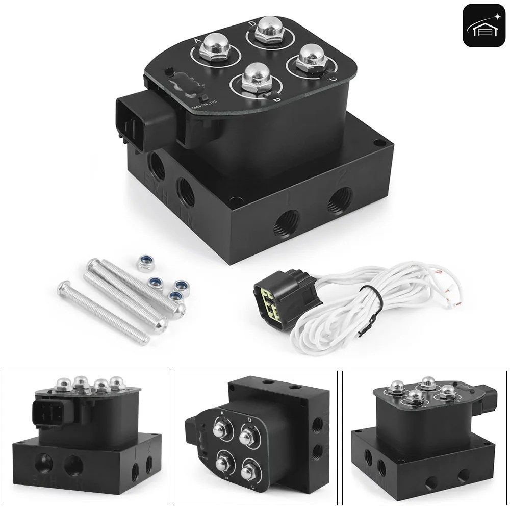 0-200PSI 12V ソレノイドバルブ エアライドサスペンション マニホールドバルブ 空気圧ショックアブソーバー 高速制御 FBSS / オートバイ