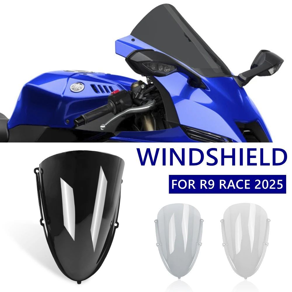 MOTORCYCLE DOUBLE BUBBLE WINDSHIELD WIND DEFLECTORE VISOR WIND SCREEN COWLS WINDSCREEN YAMAHA R9 RACE 2025