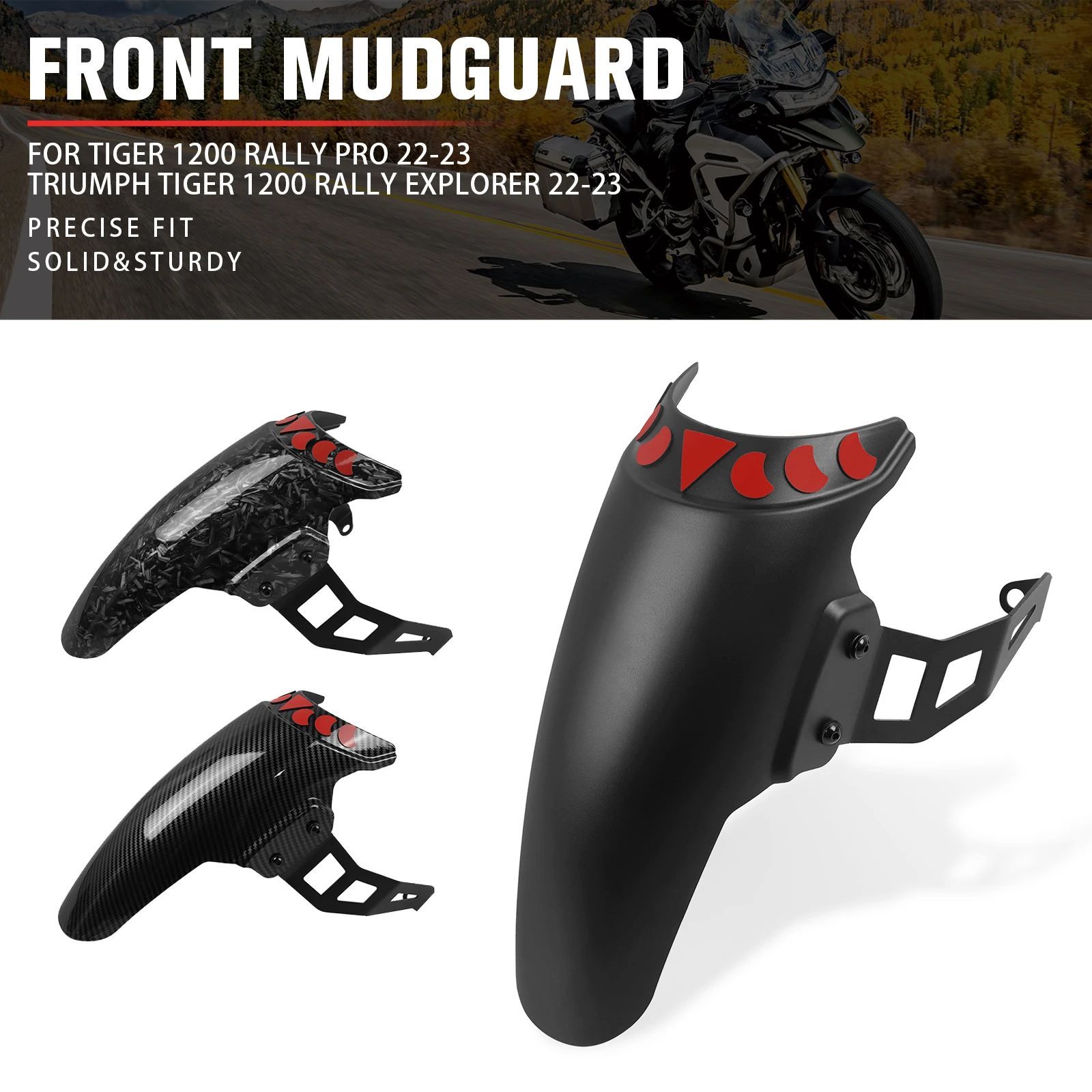 FRONT MUDGUARD FENDER EXTENDER EXTENSION TIGER 1200 RALLY PRO 2022-2023 TIGER1200 RALLY EXPLORER 2020-2021 - 23