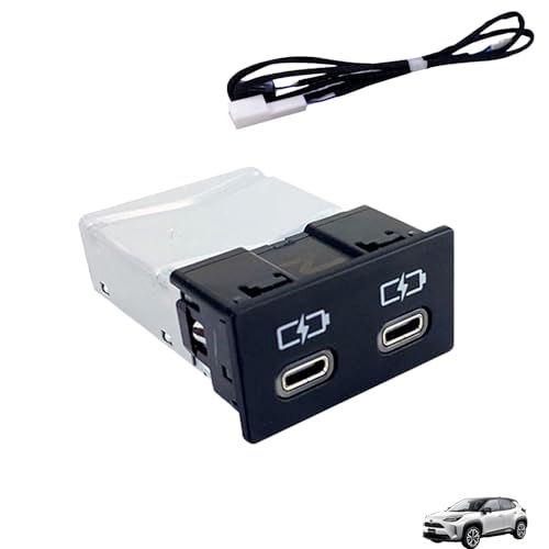 R◆WeCar ヤリス ヤリスクロス 後部座席用 チャージャーtype-c 急速充電ポート デュアルタイプ 後席USB リヤシート用 USB追加アダプタ アクセサリー カーダブル USB充電器