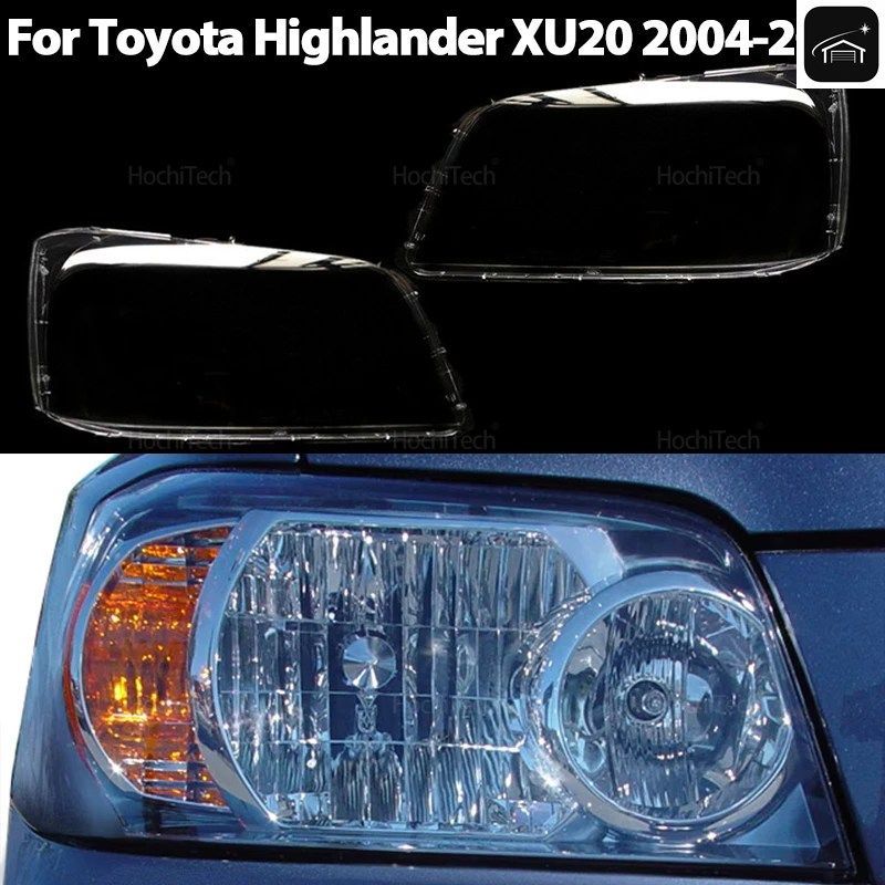 アクセサリー 透明 PC ライトシェル ヘッドライトレンズカバー トヨタ ハイランダー XU20 2004 2005 2006