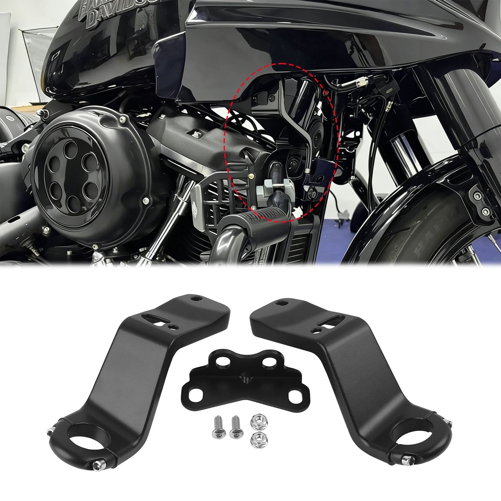 MOTORCYCLE FRONT FAIRING SUPPORT BRACKET MOUNT KIT HARLEY LOW RIDER ST FXLRST 2022-2025