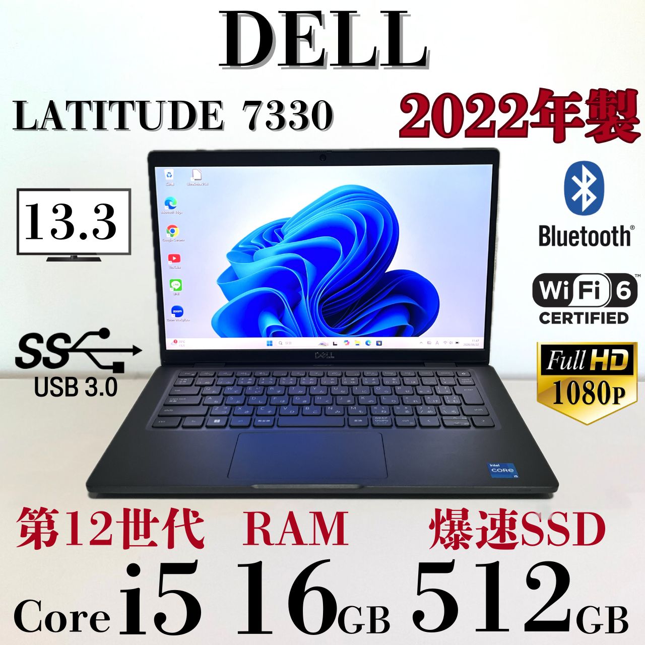 ★美品★ 第12世代Corei5 メモリ16GB SSD512GB S191 DELL