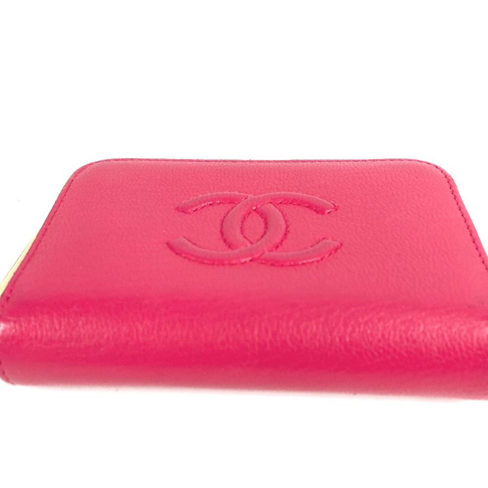 CHANEL ケース 小銭入れ コンパクト財布 ココマーク レザー ピンク CHANEL シャネル コインケース CC ココマーク ロゴ レザー ピンク