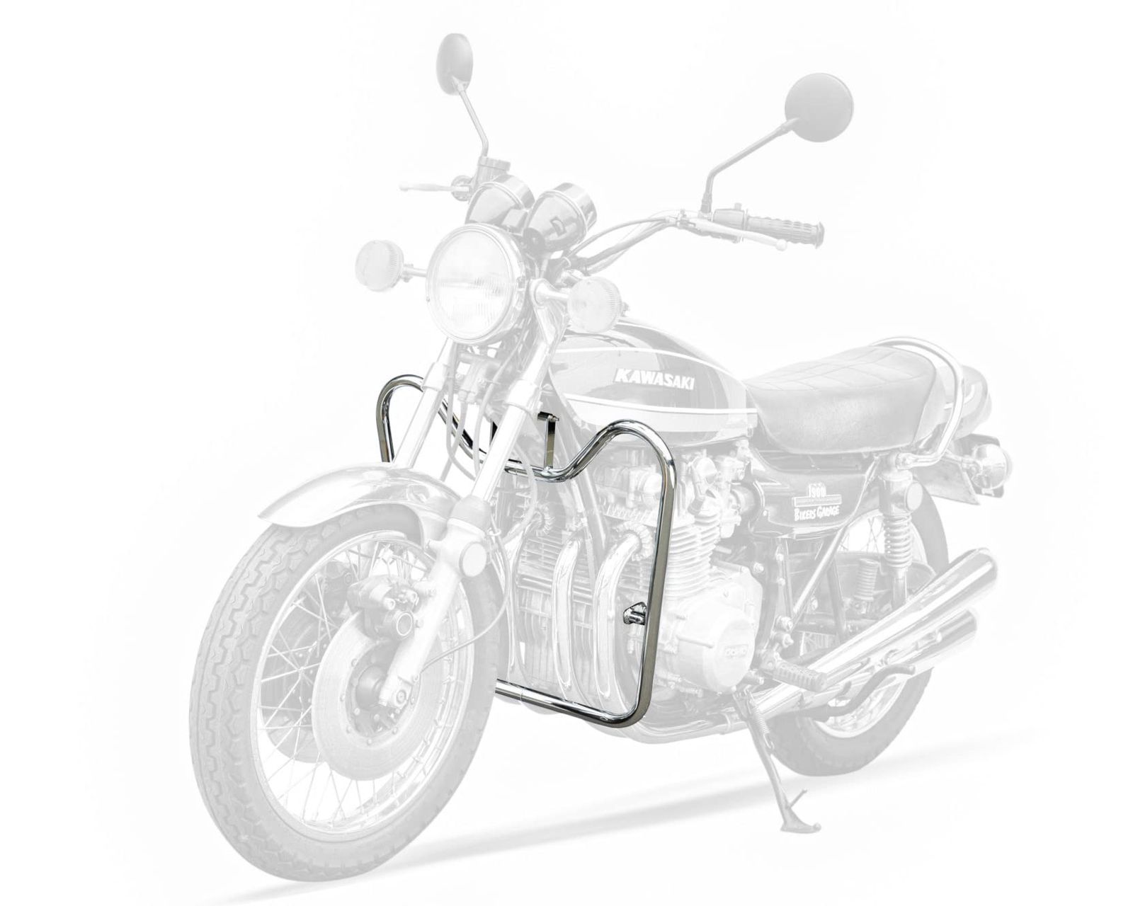 新品 キジマ(Kijima) バイクパーツ エンジンガード スチール製 Z900SUPERFOUR/Z900FOUR(\'72-\'76) φ25.4 Z1 スタイル クロームメッキ 405-244