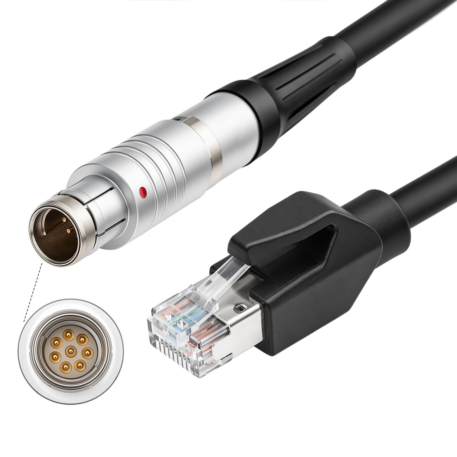 新品 Fisher 8ピン オス-イーサネット RJ45 PC データ転送 超高速ケーブル ファントム VEO S 4K カメラ用 (1M)