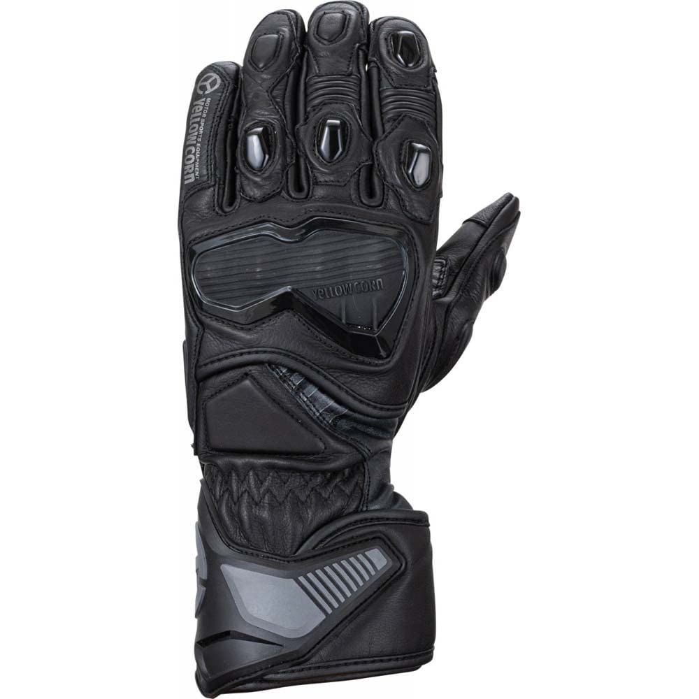 新品 イエローコーンプロテクトレザーレーシンググローブYG-337R-BK/GM-M