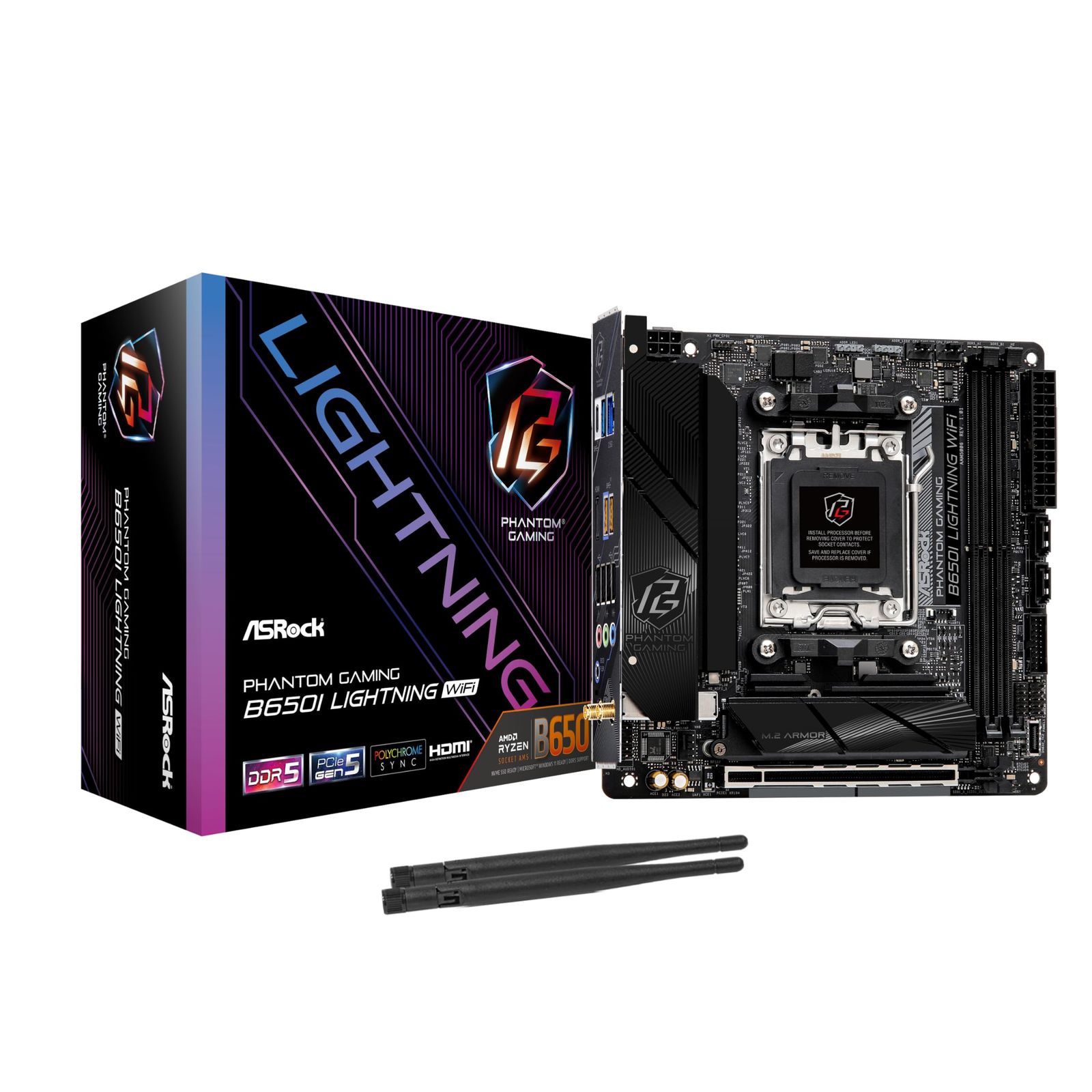 新品 ASRock マザーボード B650I Lightning WiFi AMD Ryzen 7000 シリーズ CPU対応 (Soket AM5) B650 Mini-ITX マザーボード 【国内正規代理店品】