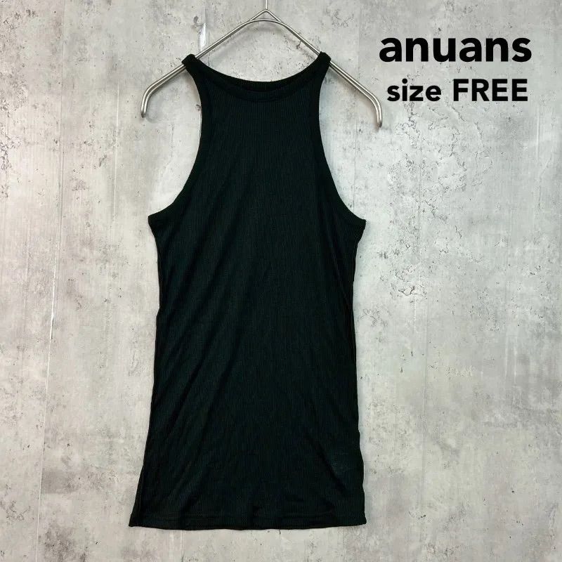 anuans アニュアンス F シアーテレコレイヤーカットトップス F 黒