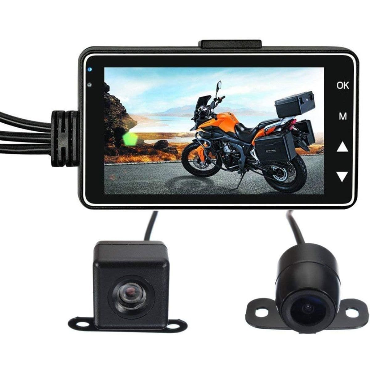 新品 OBEST バイク用ドライブレコーダー 前後カメラ 3インチ バイク
