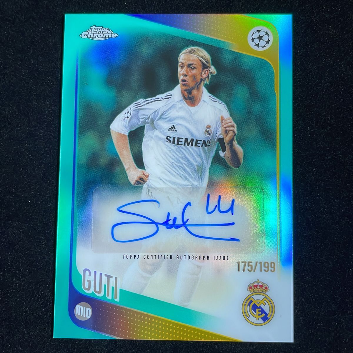 Guti グティ Topps Chrome UCC 2025-26 /199 Aqua Refractor Auto サイン 直筆 Real Madrid