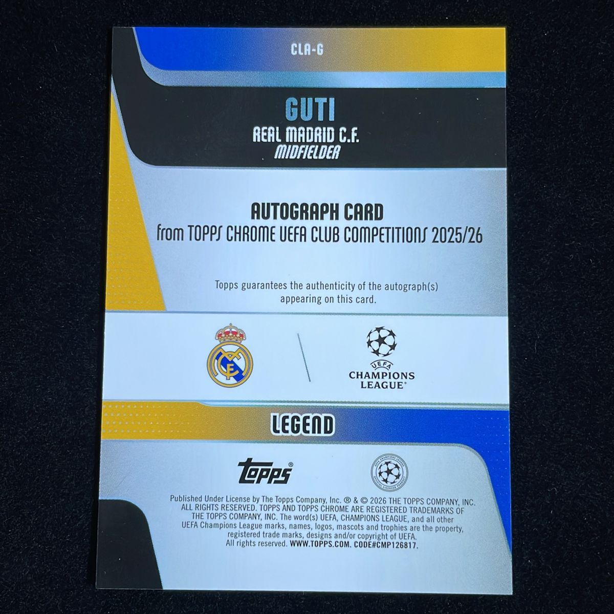 Guti グティ Topps Chrome UCC 2025-26 /199 Aqua Refractor Auto サイン 直筆 Real Madrid Guti グティ Topps Chrome UCC 2025-26 /199 Aqua Refractor Auto サイン 直筆 Real Madrid