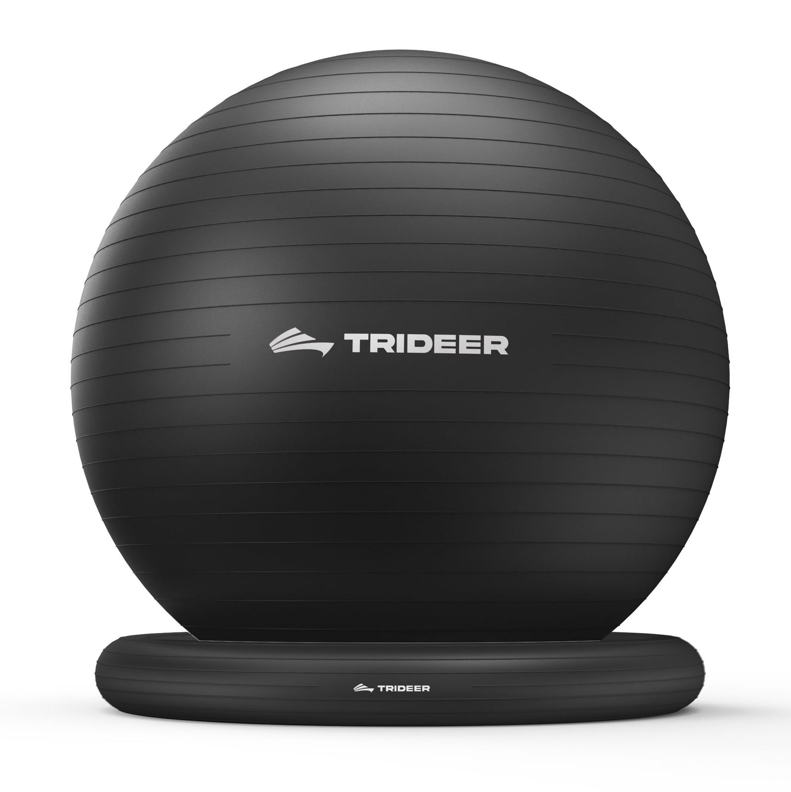 Trideer エクササイズボール オフィスデスク用 ヨガボールチェア 背中の痛みを和らげる 安定性 & フィットネスボールシート ベース付き ホームジム コアトレーニング 腹筋 ストレッチ セラピー