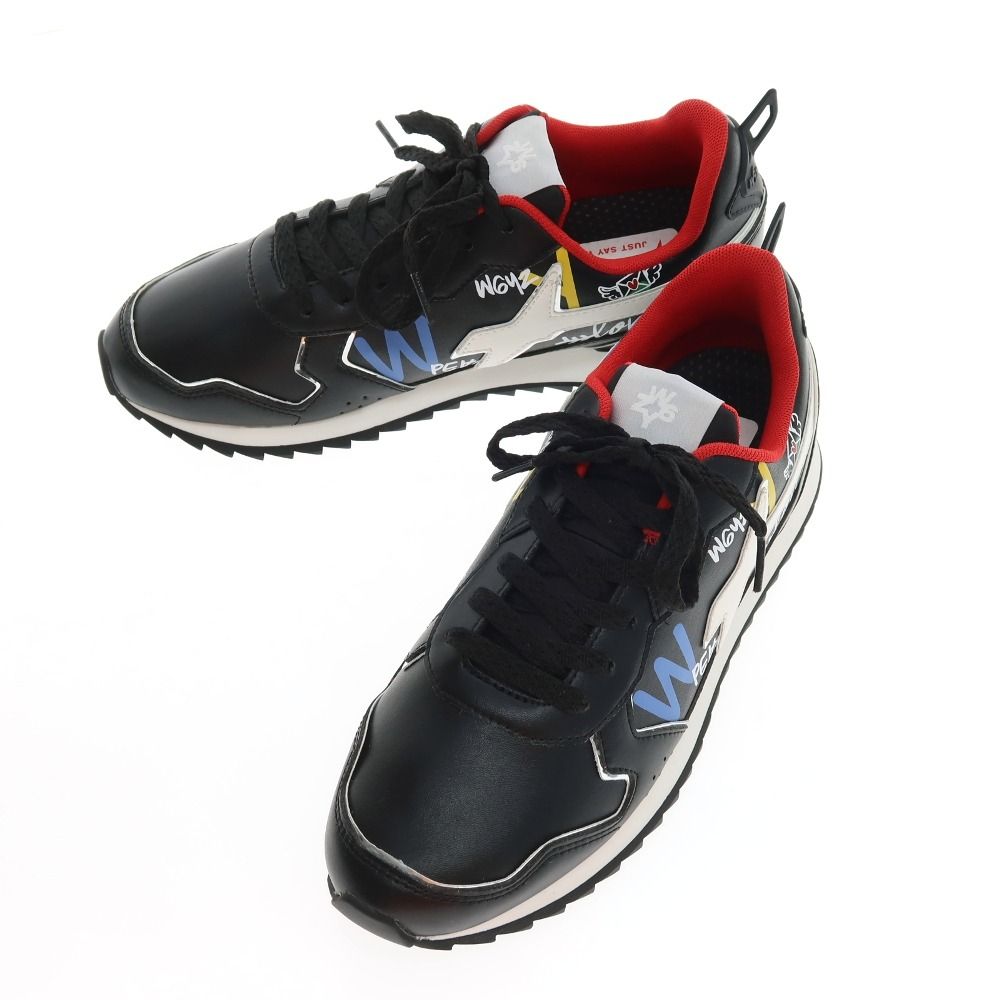 【新品】ウィズ（W6YZ） W6YZ JM241-1A70G 合成皮革 スニーカー ブラック【サイズ40】【メンズ】 新品】ウィズ（W6YZ） W6YZ JM241-1A70G 合成皮革 スニーカー ブラック